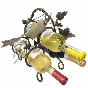 Three Bottle Metal Grapevine Accent Wine Rack